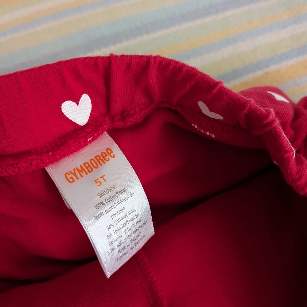 ⭐ Gymboree Red & White Heart Print Skort Size 5T
